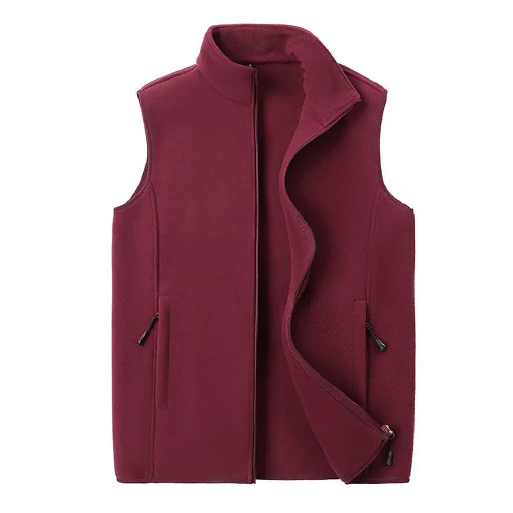 Gilet sans manches homme en laine cachemire pour l'hiver - Veste chaude grande taille pêche