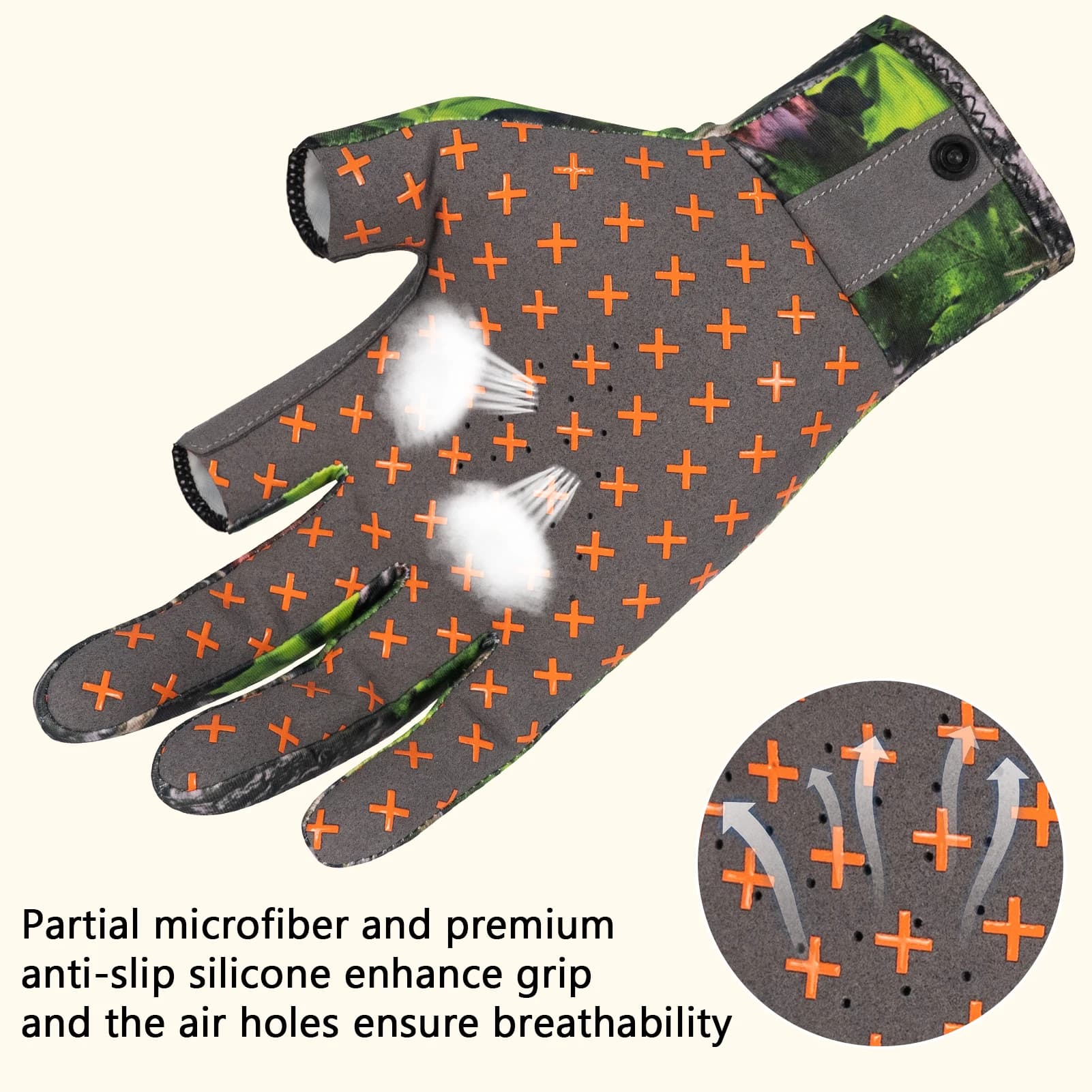 Gants camouflage sans doigts Bassdash unisex pêche chasse UPF 50+ temps chaud saison précoce