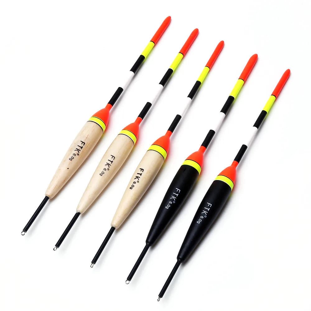 Flotteur de pêche vertical mer renforcé 19-23 cm en bois de balsa, lot de 5 accessoires