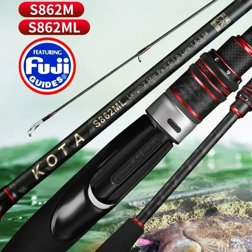 Canne encornet Egi Rod 2.58m spinning 862M 862ML carbone 40T anneaux Fuji pêche au calmar leurre
