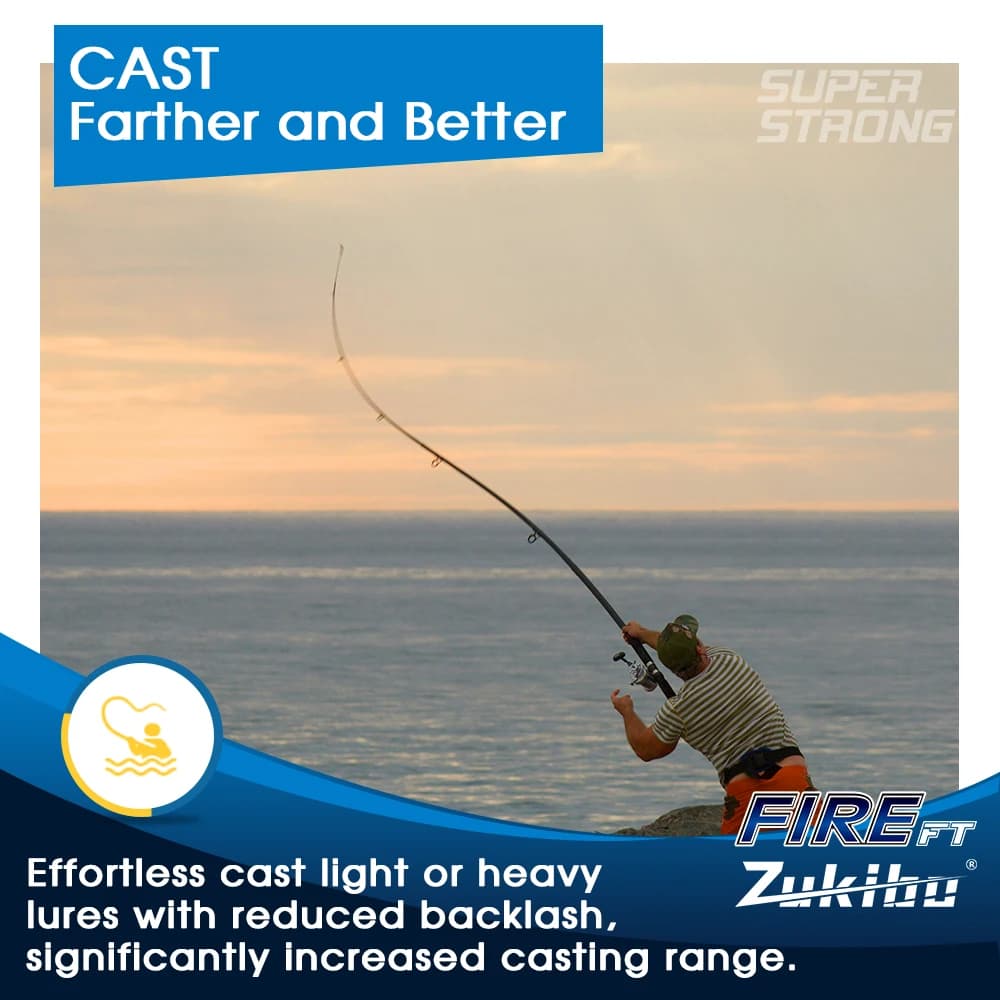 Ligne de pêche microfusée ZUKIBO FIRE FT monofilament haute résistance pour pêche fine et glace