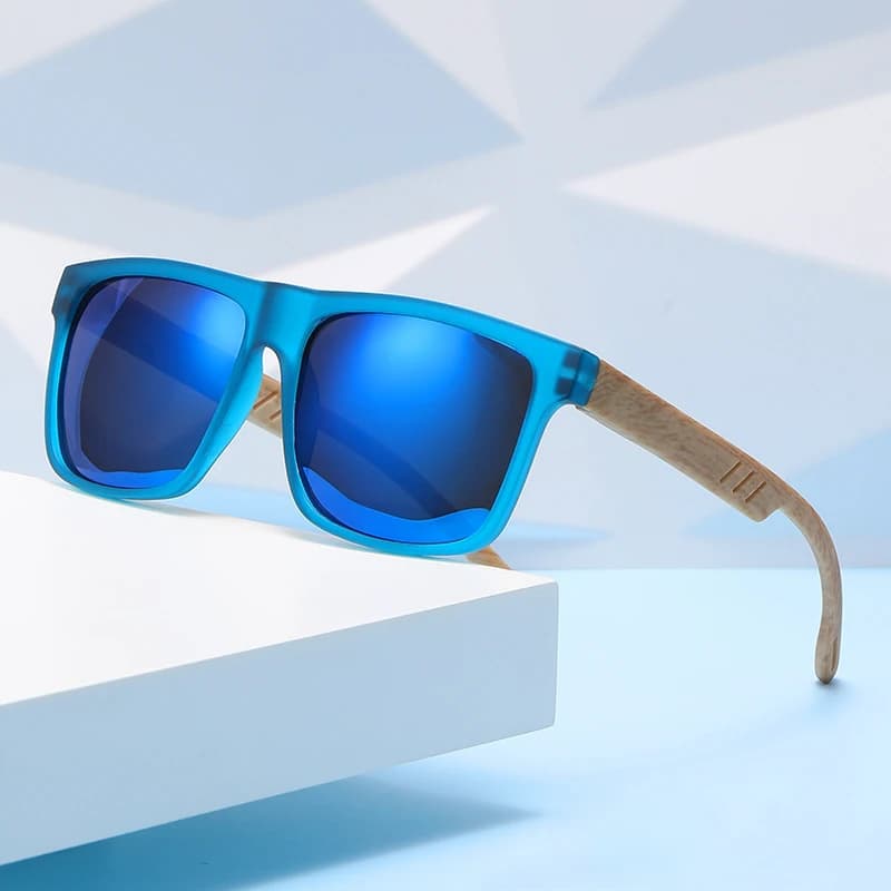 Lunettes en bambou bois UV-protection pour pêche écologique - Style rétro tendance 3052 - Homme