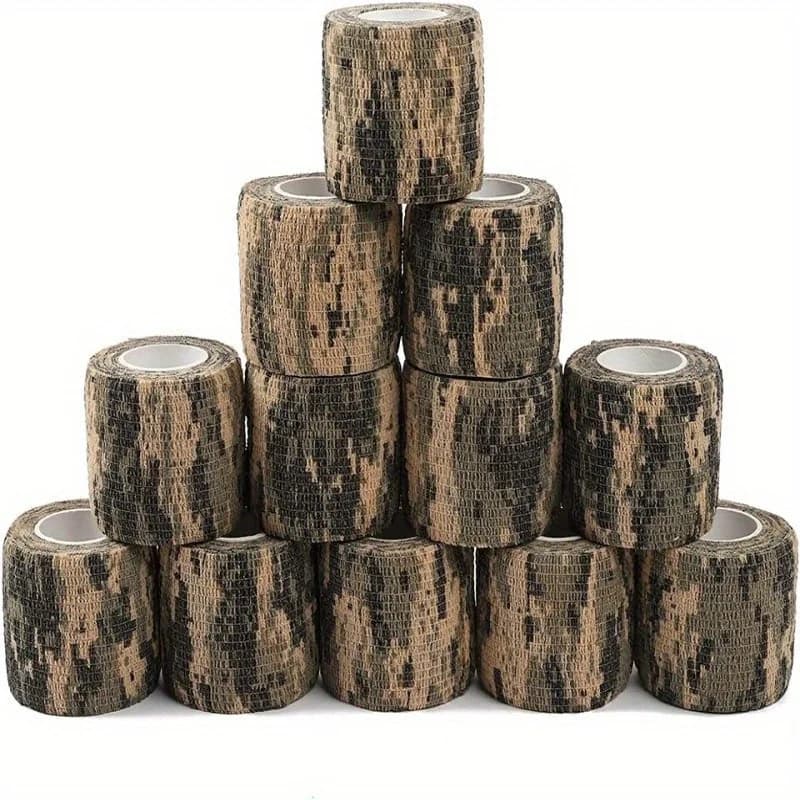 12 rouleaux ruban adhésif camouflage - Multifonction pour réparations équipement pêche