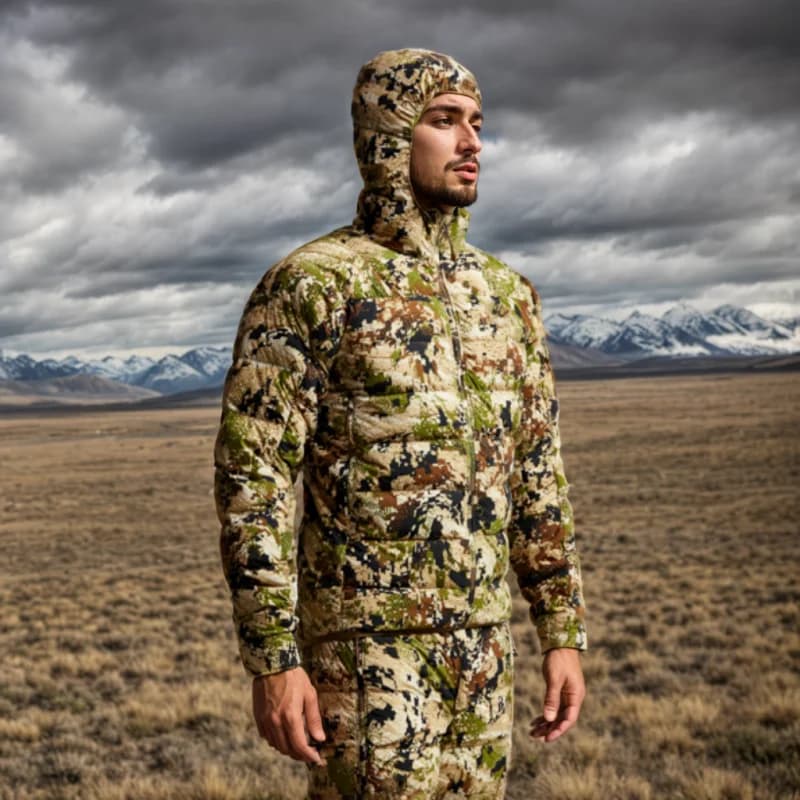 Veste légère Kelvin camouflage pêche chasse homme - Vêtement technique doudoune imperméable