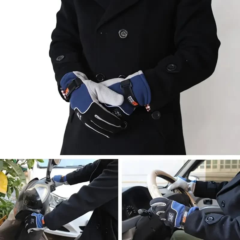 Gants polaire pleine main unisexe hiver - Chauffants anti-vent pour pêche, ski et équitation