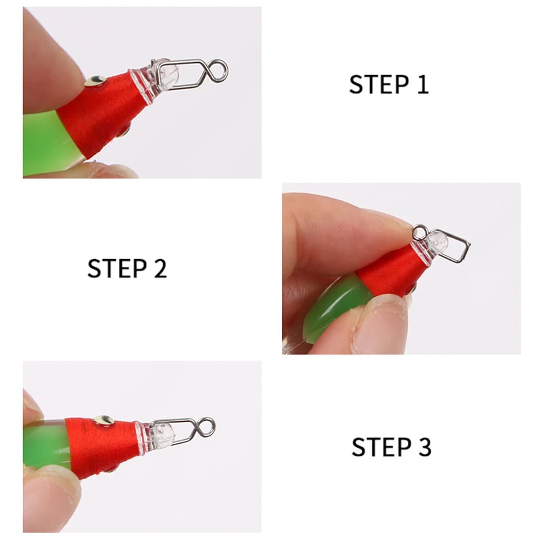 50 clips rapides 9KM 10mm pour leurres seiche et crevettes acier inoxydable pêche mer