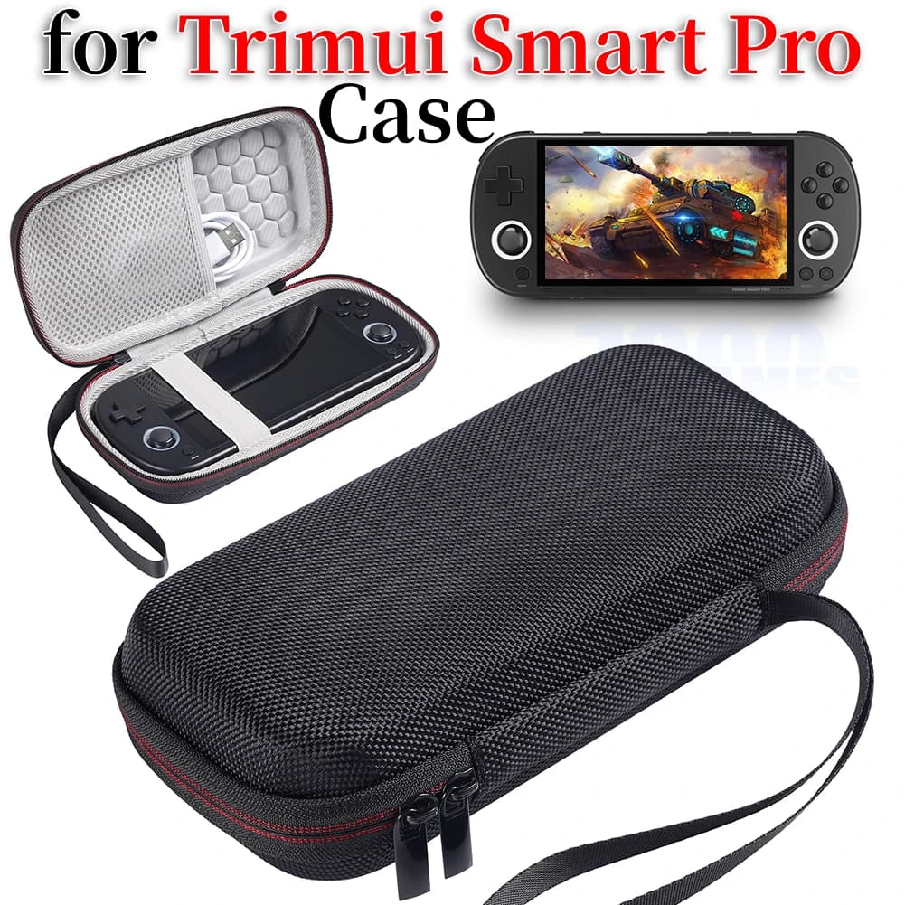 Étui de voyage rigide EVA portable pour console Trimui Smart Pro avec film trempé optionnel