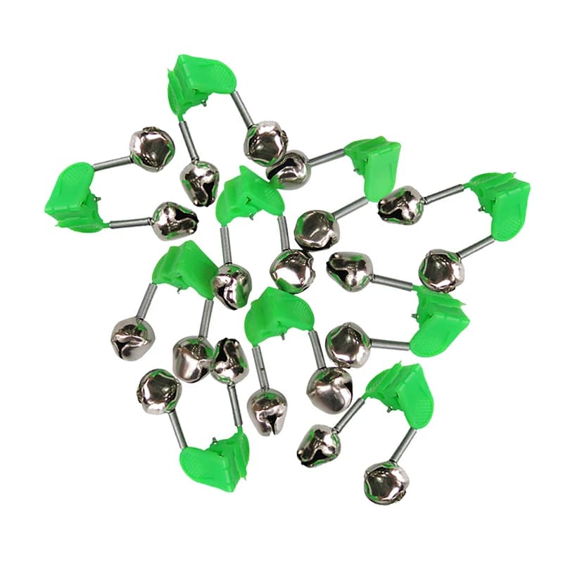 10 cloches d'alarme pêche double anneau - Accessoires plastique clips pour cannes à pêche