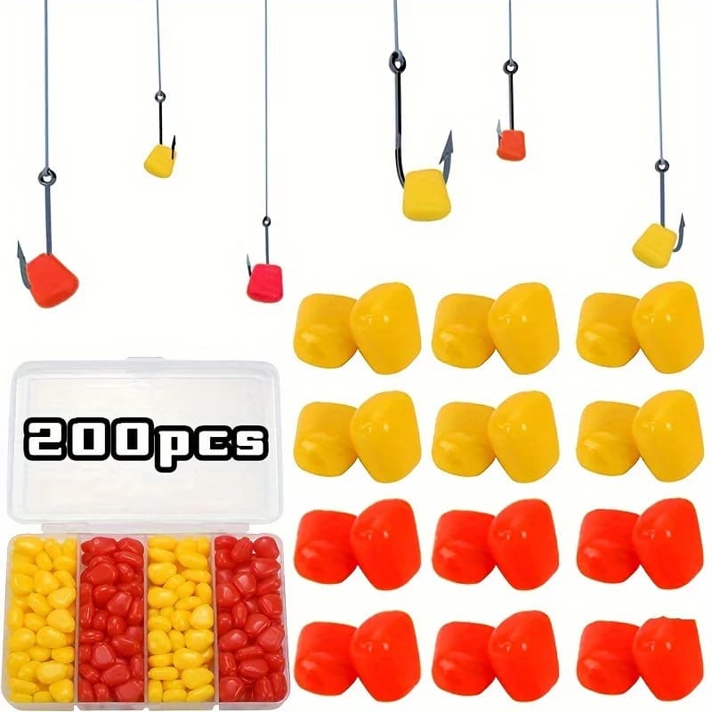 200 appâts souples saveur maïs - Leurres flottants pour carpe avec boîte de rangement pratique