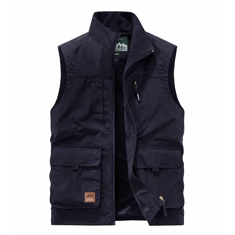 Veste de pêche légère homme multi-poches pour randonnée et loisirs en plein air