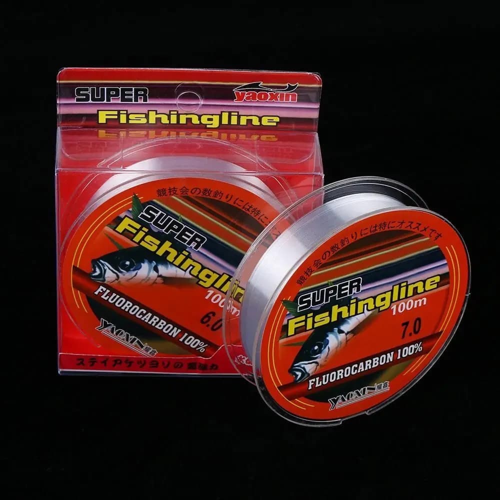 Ligne monofilament fluorocarbone 100% 100M super résistante - Diamètres 0.8 à 8.0 pour toutes pêches