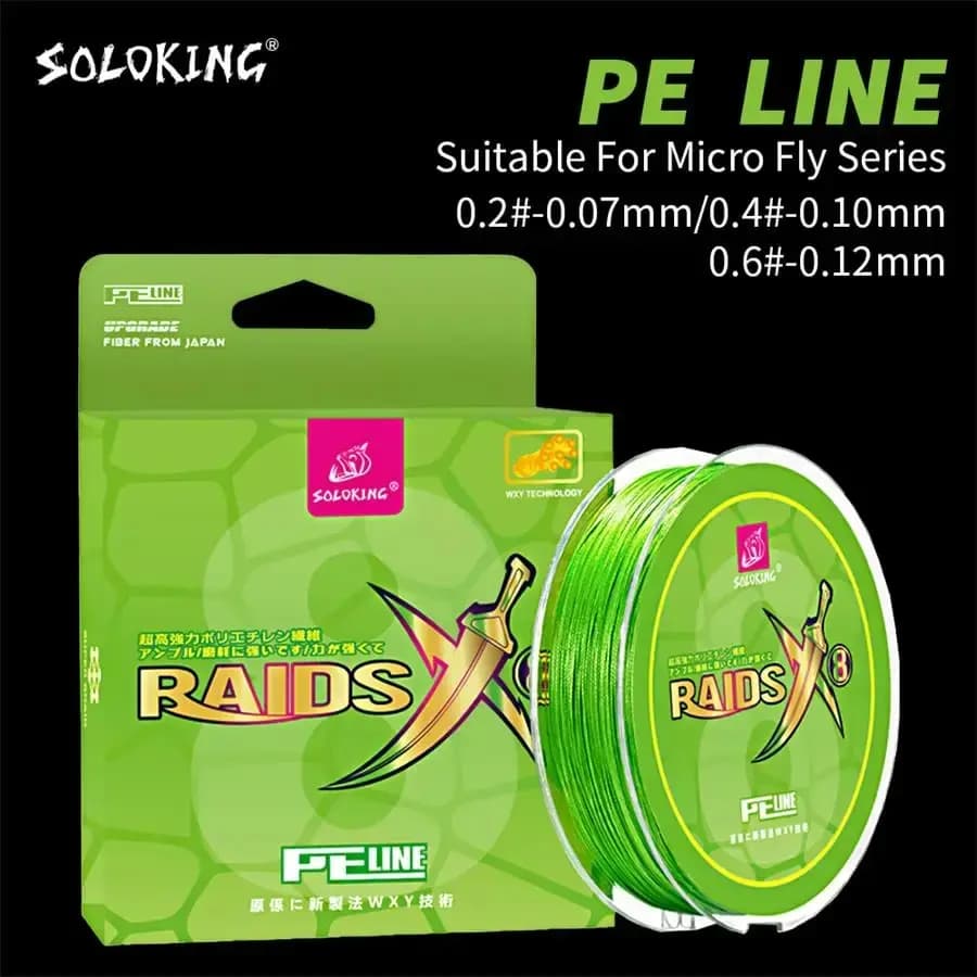SOLOKING 150M Super Thin Micro Fly 8 Strand PE Braided Line pour pêche à la truite et carpe
