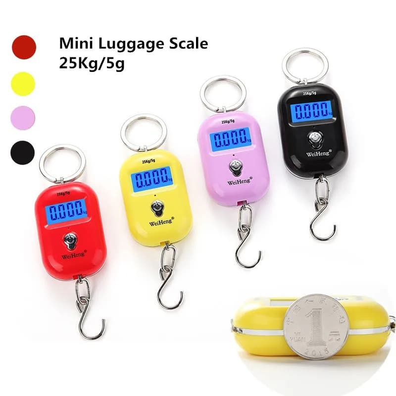 Mini balance numérique 25kg pour pêche et voyage - Précision 5g, crochet porte-clés LCD