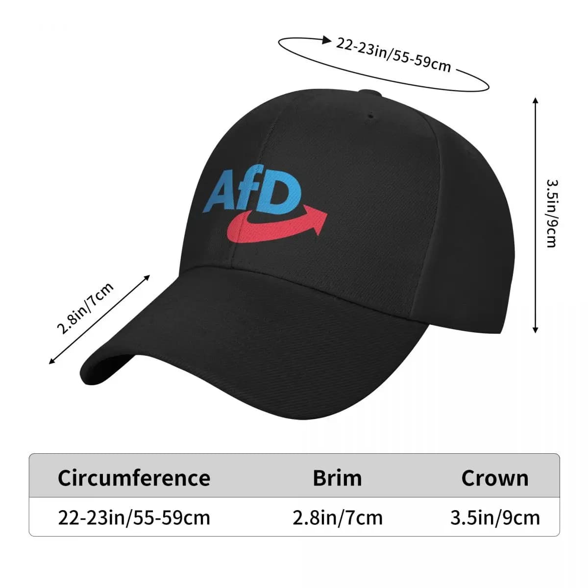 Casquette baseball Alternative Afd Germany pour pêche et camping - Design rétro unisexe