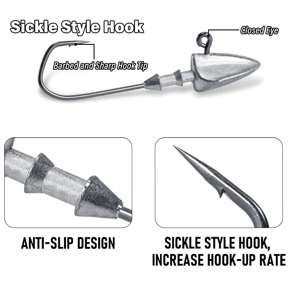 Hameçons triangle head pour Texas rig fishing avec poids de 3.5g à 35g pour pêche aux leurres souples