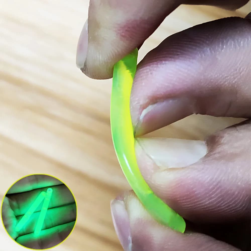 10 bâtons luminescents fluo 4.5x40mm pour flotteurs de pêche lumière nocturne brillante