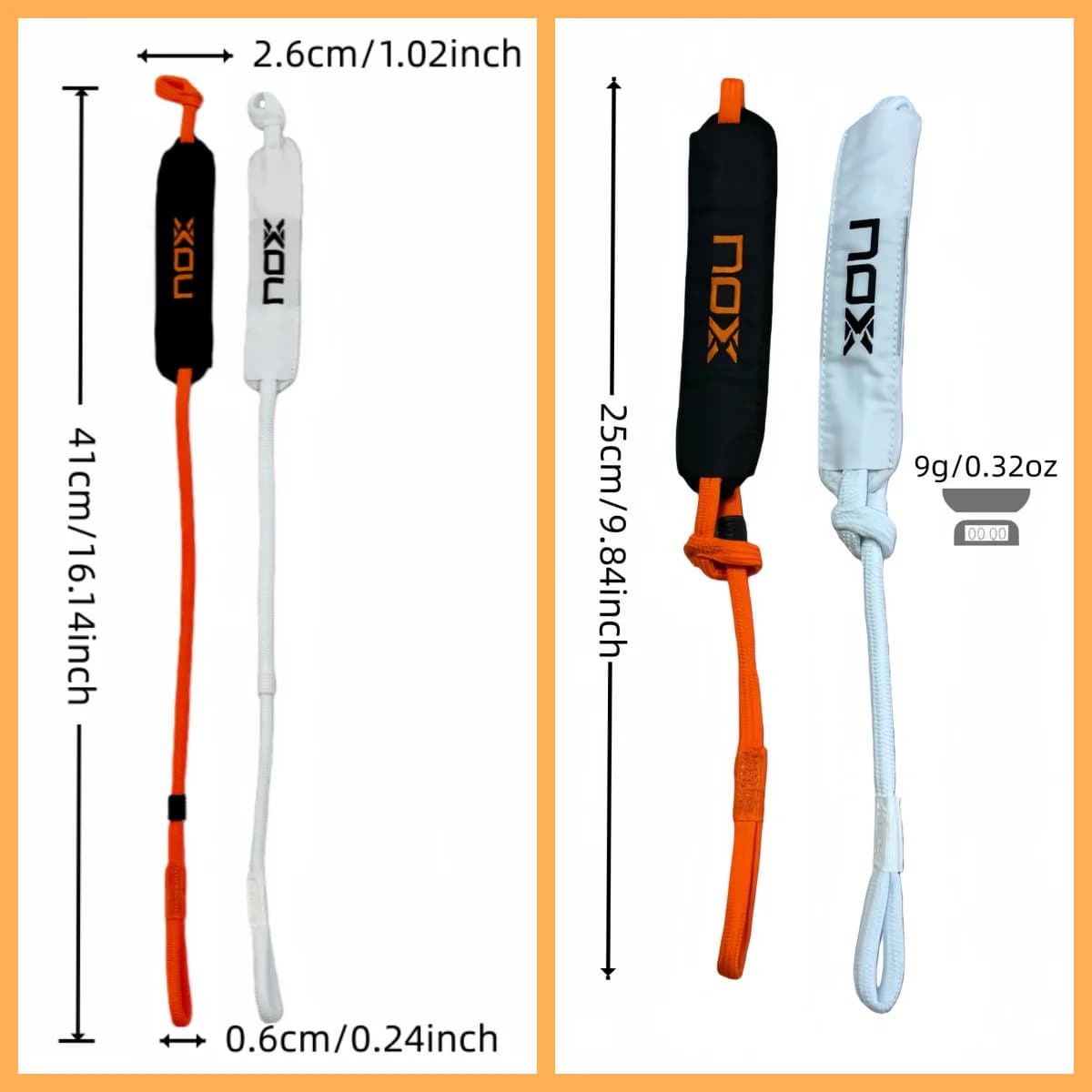 Set 2 sangles Nox Professional : maintien parfait raquette pêche pour stabilité et précision