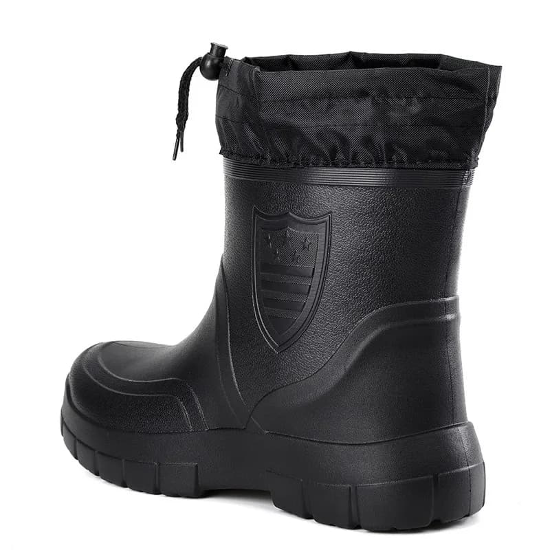Bottes de pluie femme grande taille hiver coton décolleté doublure polaire légères imperméables anti-dérapage