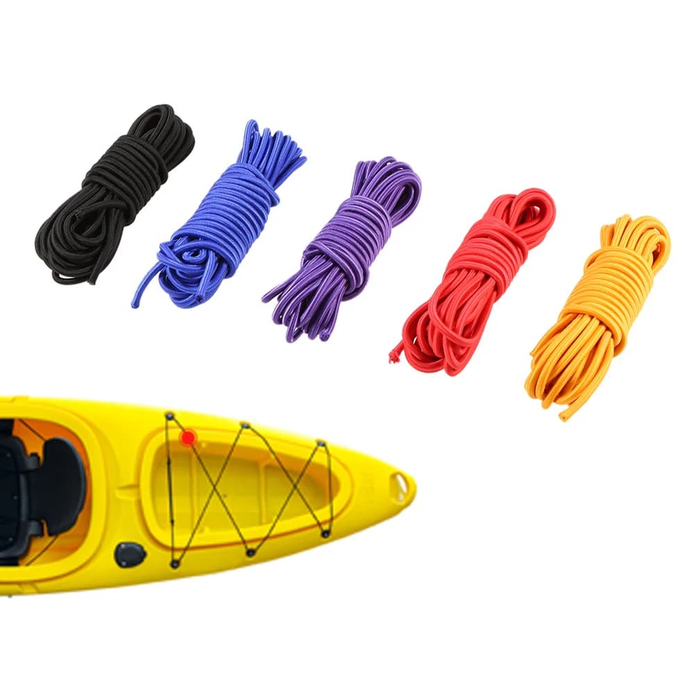 Corde élastique bungee 5mm pour kayak - 5 mètres pour fixations et rangement d'équipement pêche