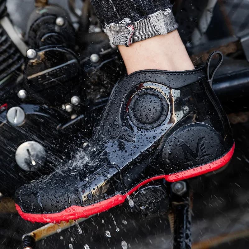 Chaussures de pluie homme fashion pêche extérieur étanches anti-dérapantes résistantes semelle épaisse