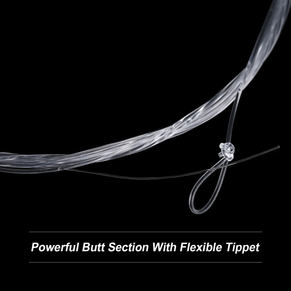 Bas de ligne nylon fly pêche 9FT/2.74M 0X à 7X avec boucle - Lot de 5