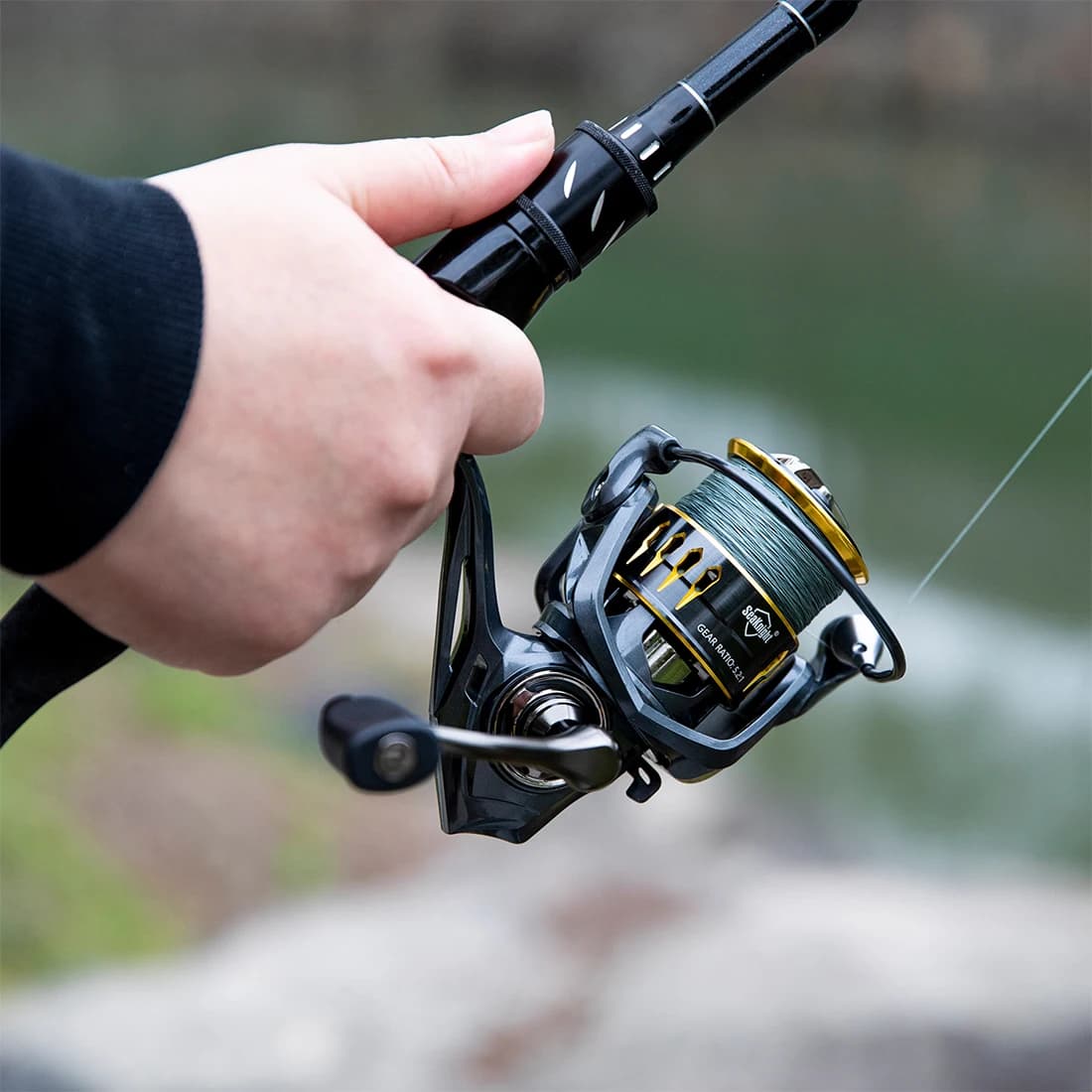 Moulinet de pêche spinning SeaKnight Archer2 5.2:1, pour eau douce et forts lignages 12-28LB