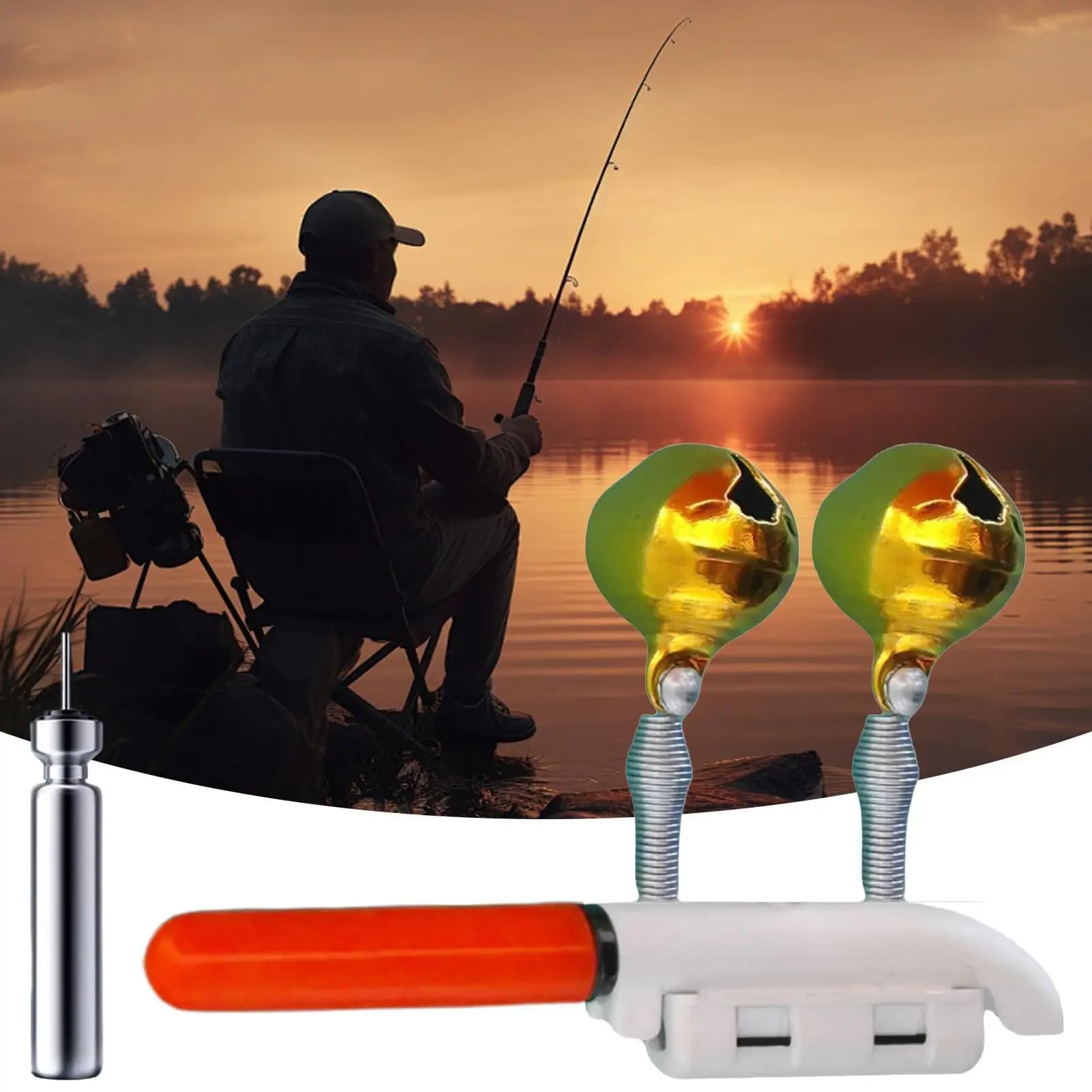 Clip lumineux USB pour canne à pêche - Lampe rechargeable et indicateur sonore nuit