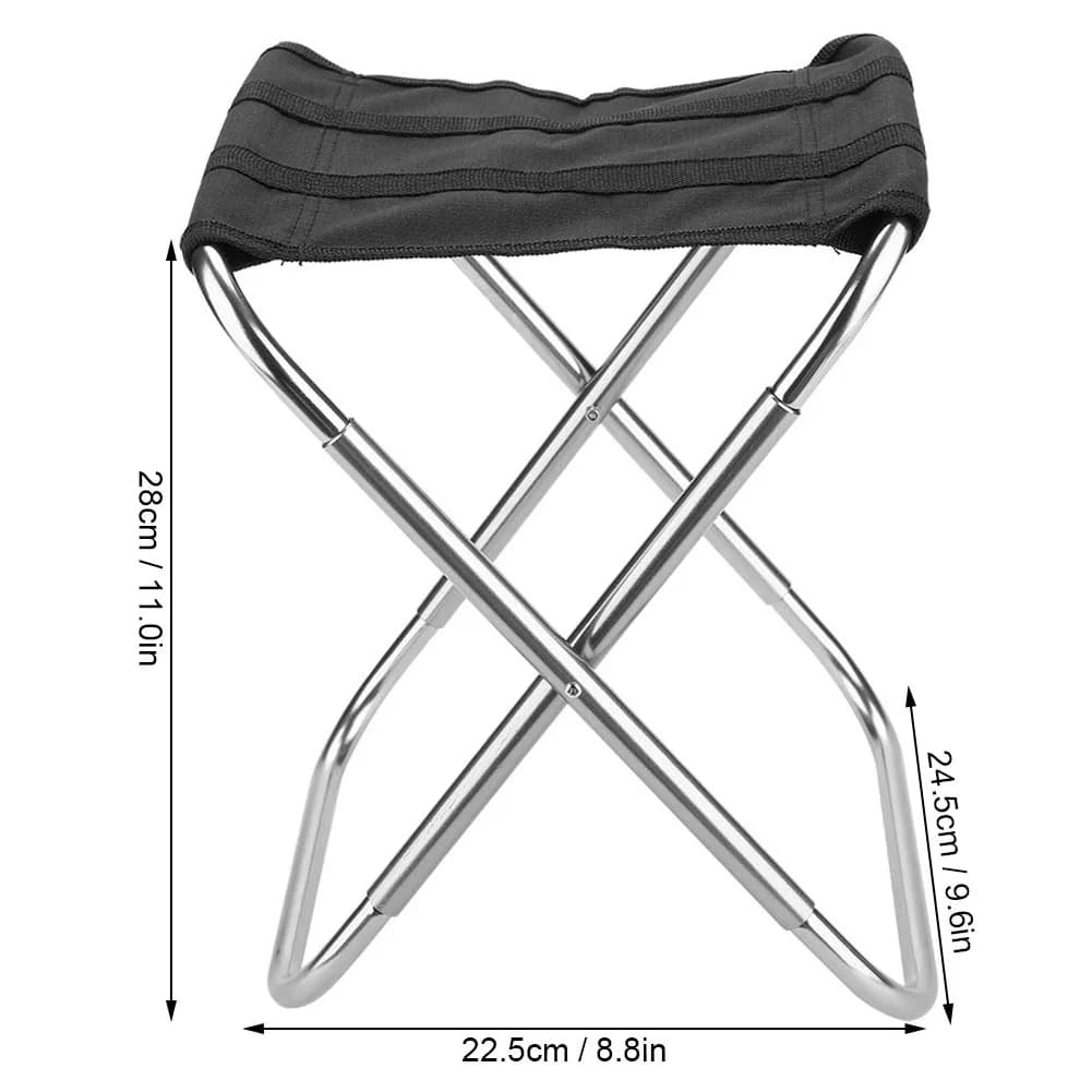 Chaise pliante en alliage d'aluminium - Siège de camping et pêche portable pour pique-nique