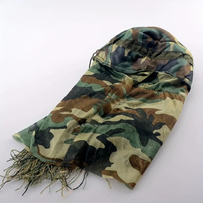Cagoule camouflage ghillie filet anti-moustiques pour observation oiseaux photographie nature chasse pêche