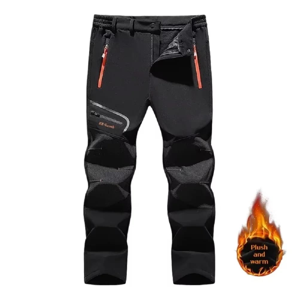 Pantalon thermique homme doublé polaire imperméable coupe-vent pêche camping grande taille