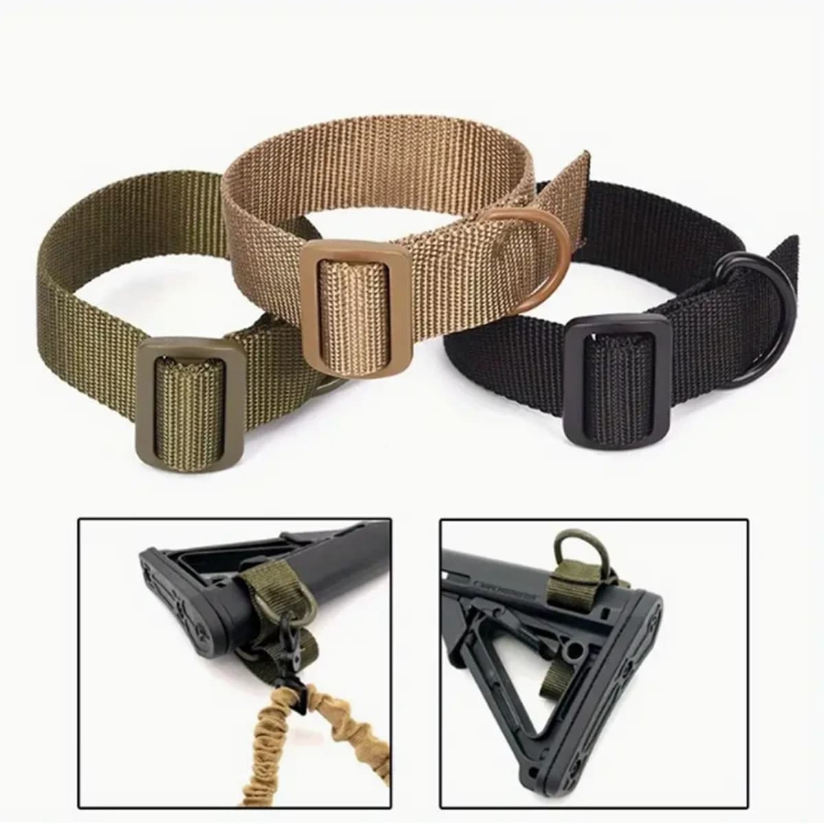 Adaptateur écharpe fusil anneau D nylon robuste noir fixation crosse pour pêche au fusil harpon