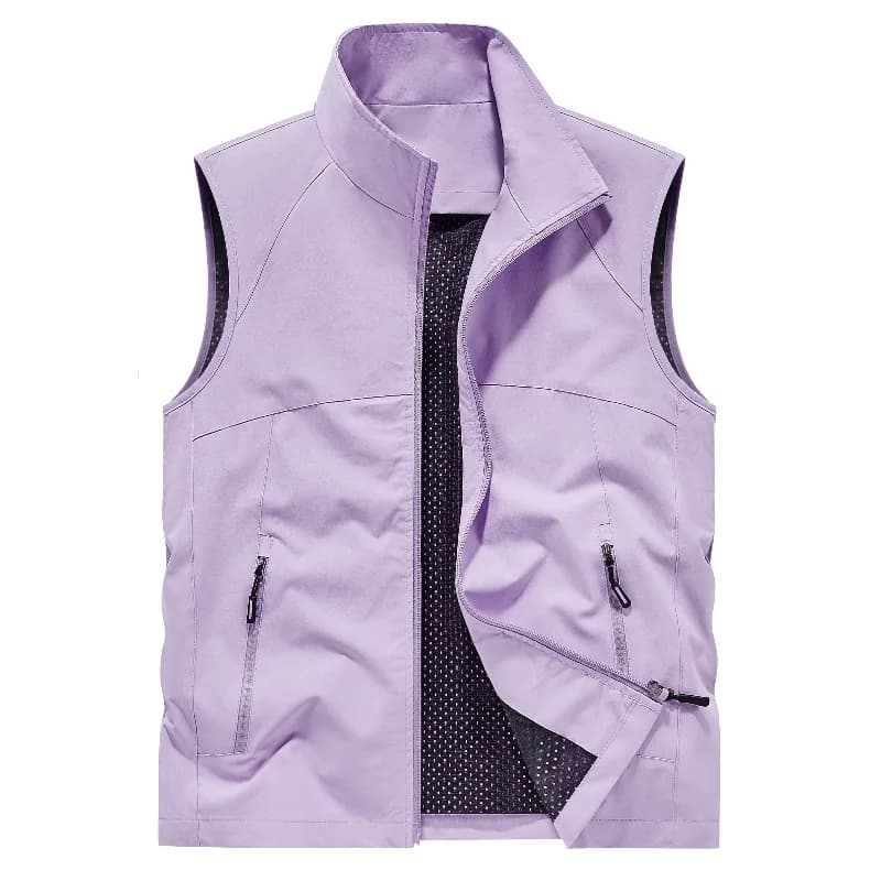 Gilet sans manches respirant anti-vent homme randonnée - Haut confortable polyvalent pour pêche printemps automne