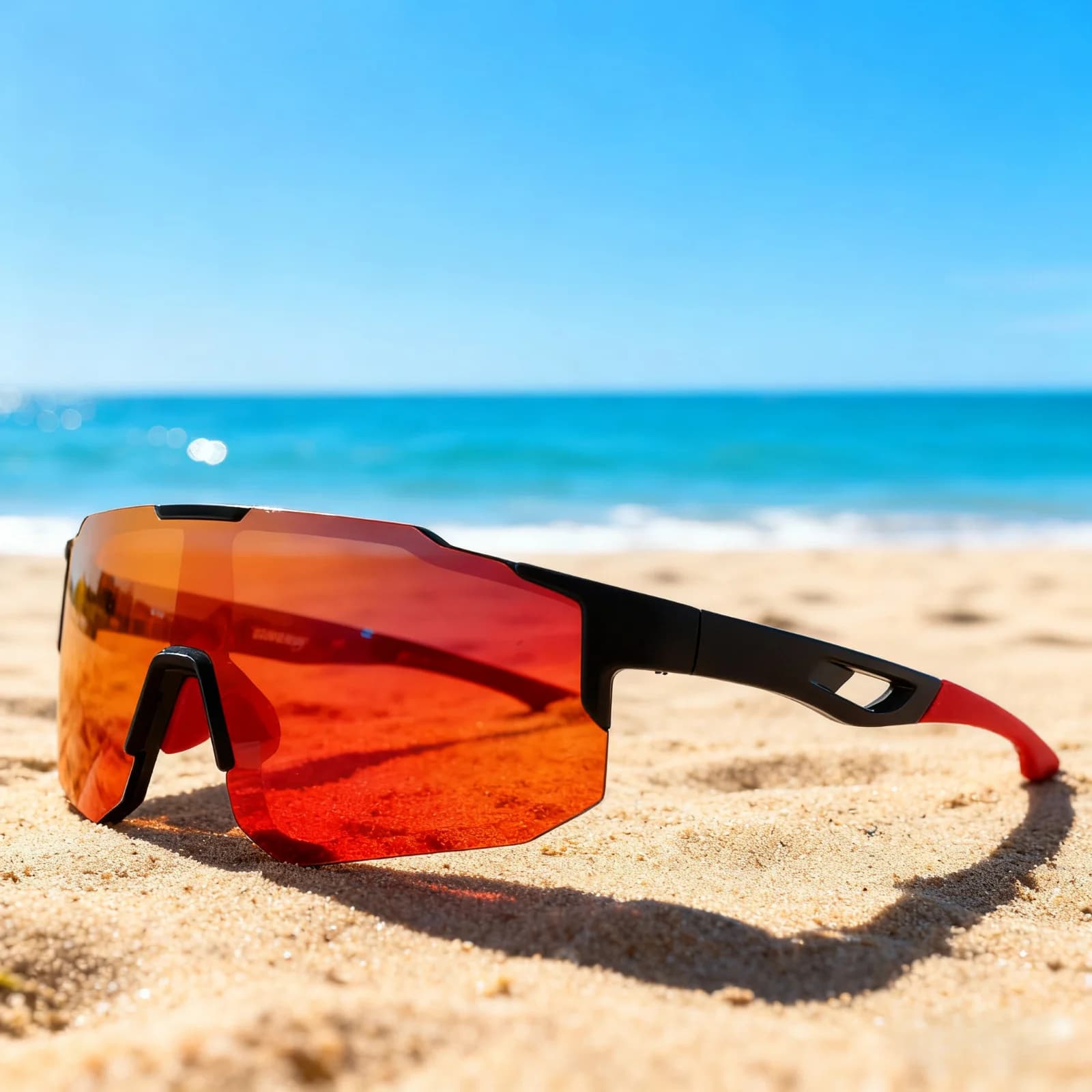 2 paires lunettes de sport surdimensionnées pêche - Design enveloppant UV400 unisexe confort randonnée cyclisme