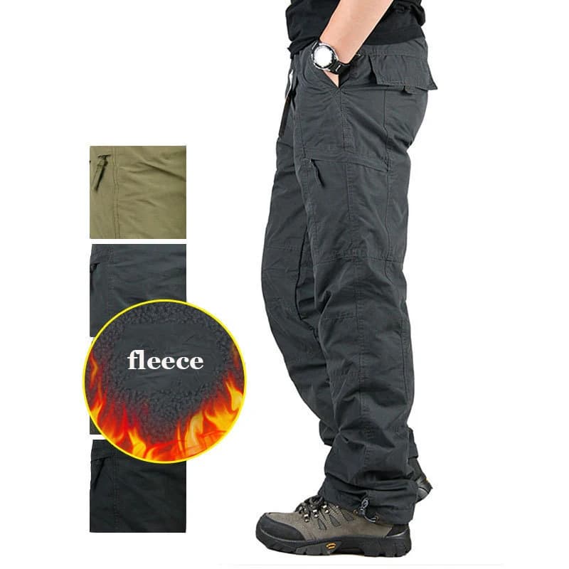 Pantalon d'hiver polaire cargo homme - Épais chaud pour pêche hivernale et conditions froides extrêmes