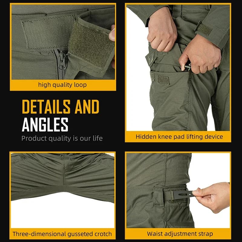 Pantalon combat pêche avec protections genoux pour pêche sportive intensive et compétition