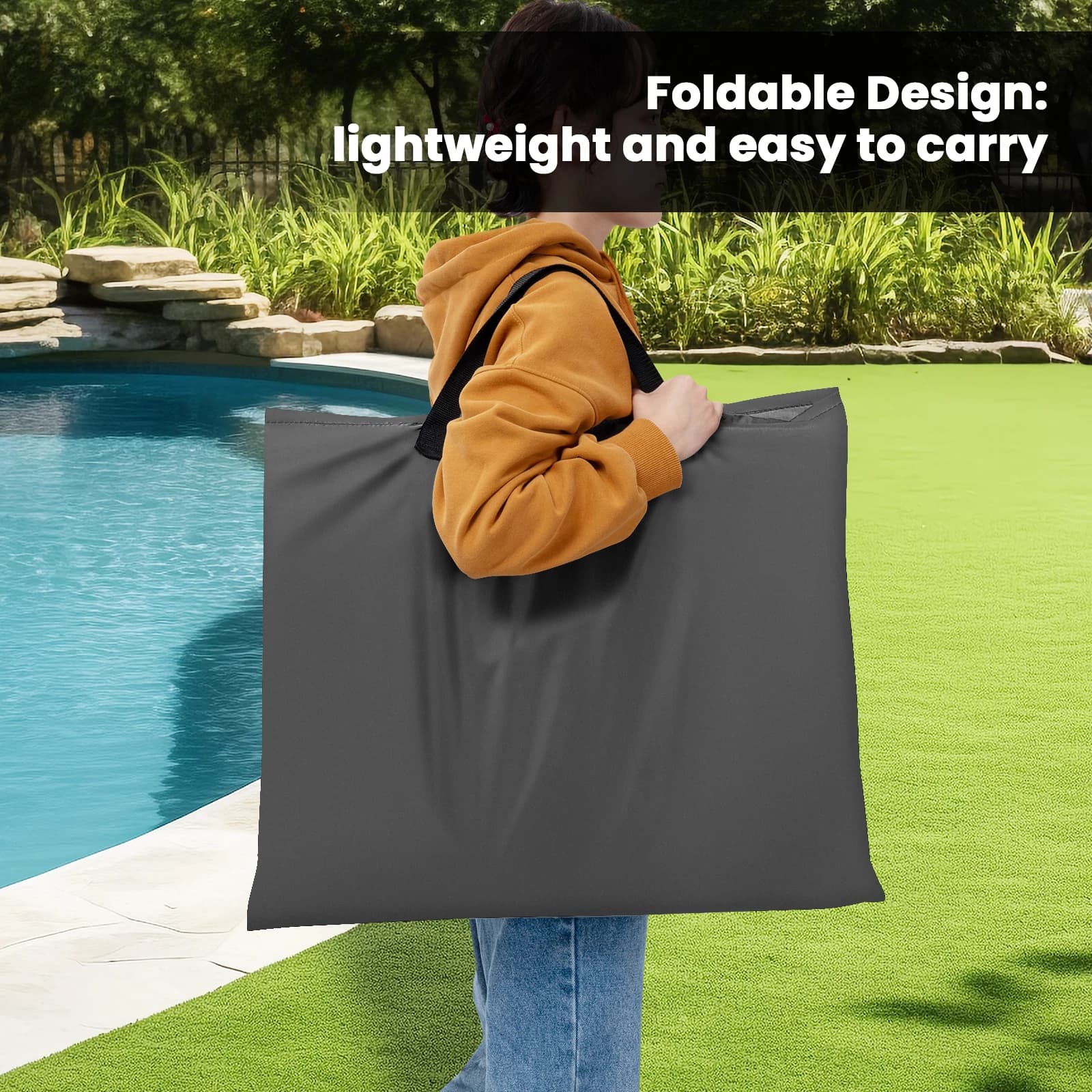 Tapis de plage WOLTU pliable léger avec dossier ajustable 3 niveaux et compartiment de rangement