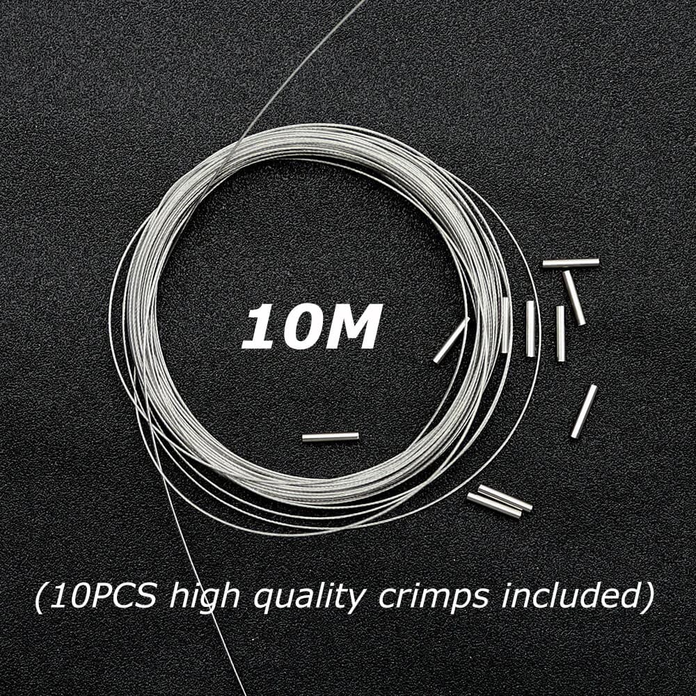 Fil d'acier tressé nylon 7 brins 10m pour montages pêche mer 5LB à 200LB résistance