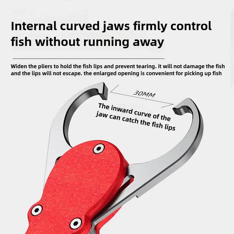 Pince à lèvres pêche aluminium avec balance intégrée - Outil multifonction extraction hameçons coupe-ligne