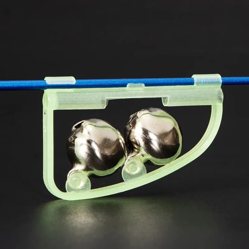 Cloches lumineuses pour pêche en mer - Alarme double pour embouts de canne avec indicateur sonore 5cm