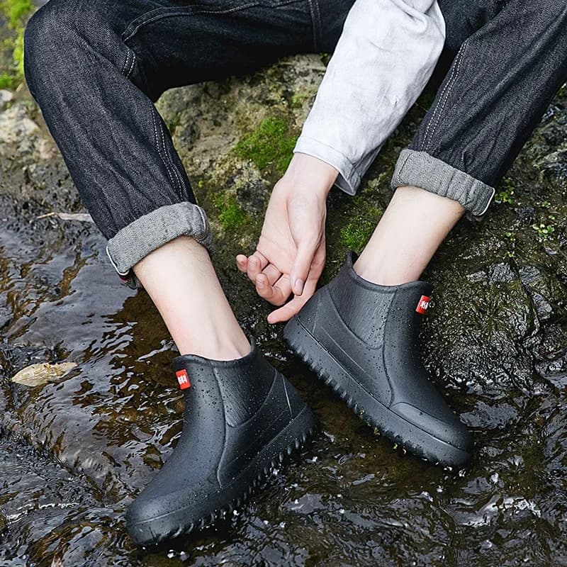 Nouveautés 2025 : Bottes de pluie homme pour randonnée, pêche et travaux extérieurs - Imperméables et durables