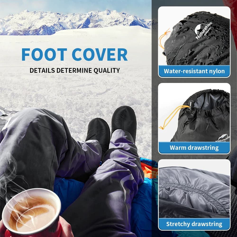 Chaussettes duvet d'oie imperméables coupe-vent chaudes pour randonnée hiver outdoor légères unisexe
