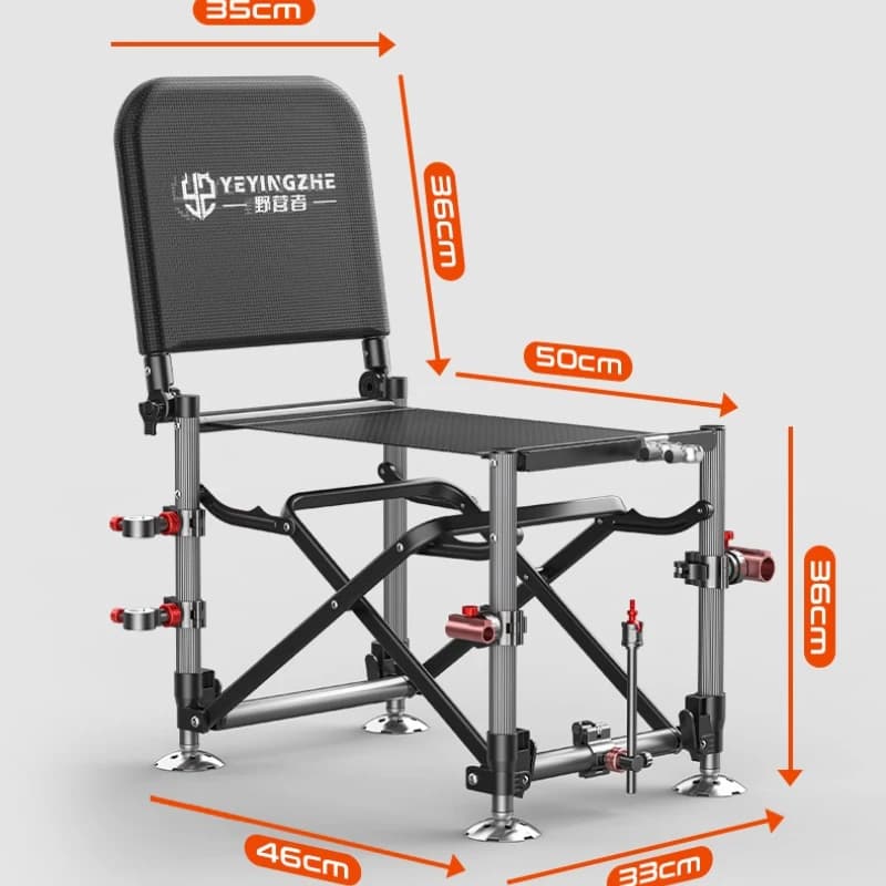 Chaise pêche Knight pliable multifonction avec table intégrée pour terrain tout-terrain