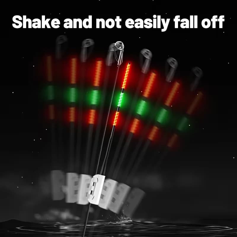 5 lampes embout canne rechargeables : lumière rouge haute visibilité pour morsures appâts