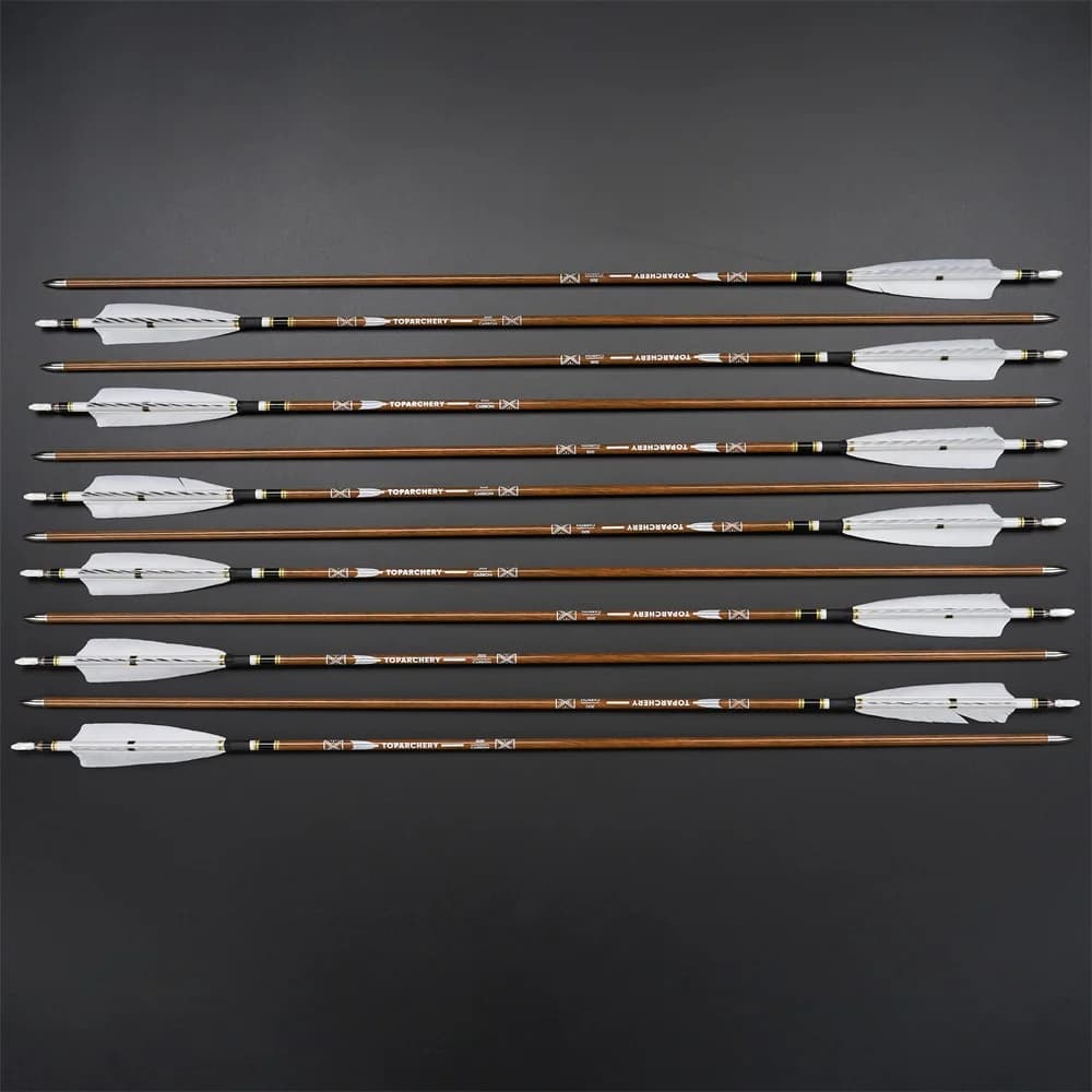 Flèches carbone pur 32 pouces spine 400-600 - 6/12/24pcs pour arc recourbé/chasse pêche