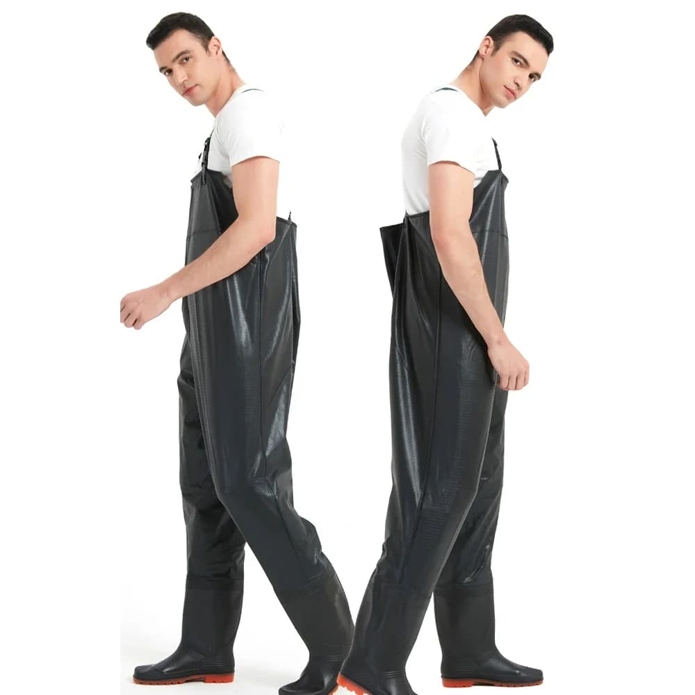 Waders de pêche PVC anti-dérapants imperméables avec bottes pour hommes et femmes pêche chasse