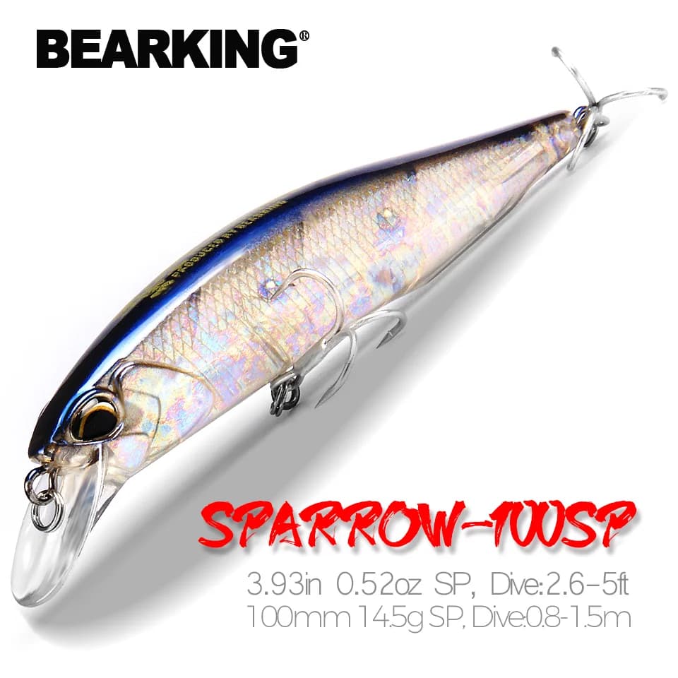 Leurres de pêche professionnels minnow 10cm 15g 14 couleurs profondeur 0.8-1.5m pour carnassiers qualité premium