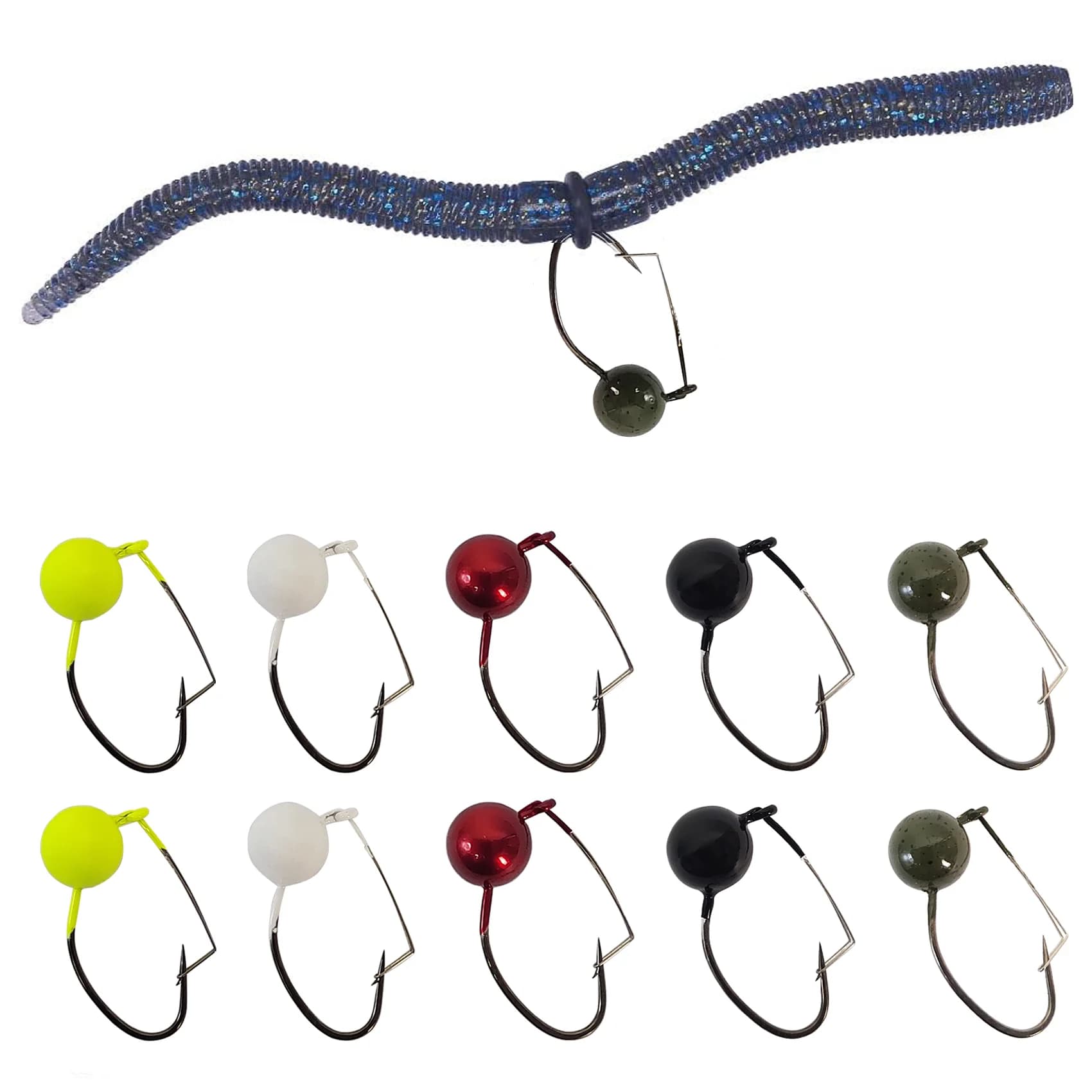 Hameçons Aventik Weedless Wacky Rig pour pêche du black bass - 10 pièces sans herbe