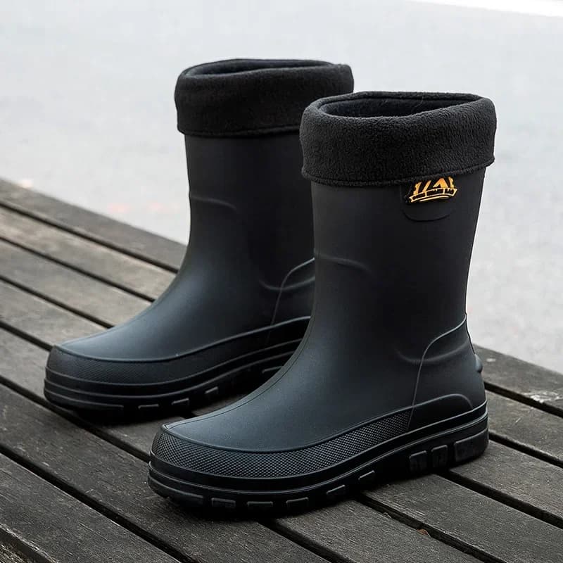 Bottes pluie homme mode mi-mollet caoutchouc antidérapantes chaussures aquatiques sécurité travail nouvelle