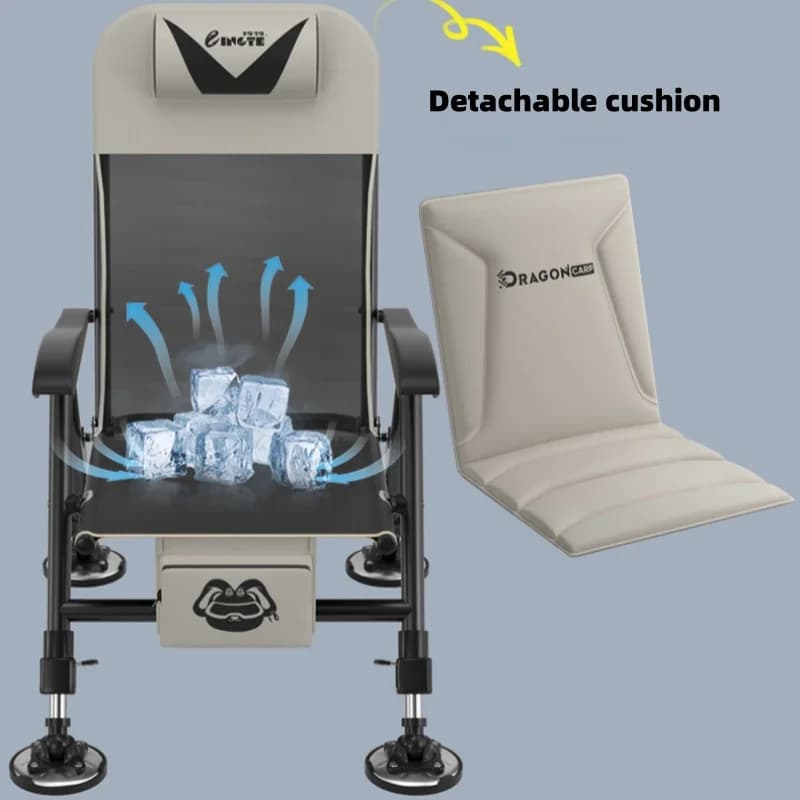 Chaise de pêche européenne multifonction tout terrain - Siège pliant portable inclinable diaotai