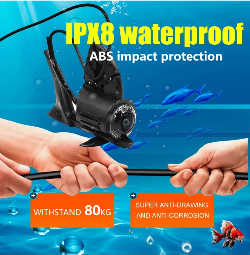 Kit caméra pêche sous-marine 4.3 pouces HD portable jour nuit avec câble et sac pour pêche sur glace